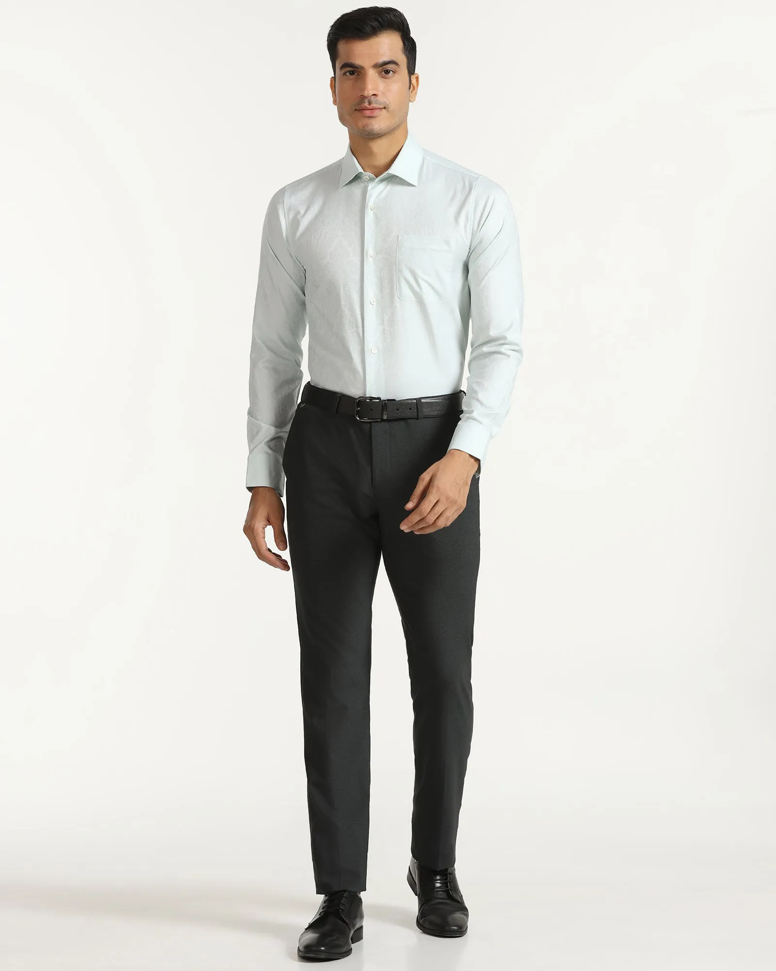 Temp Tech Slim Fit B-91 Formal Black Textured Trouser - Nexon Premium Quality Timeless Comfort Fit