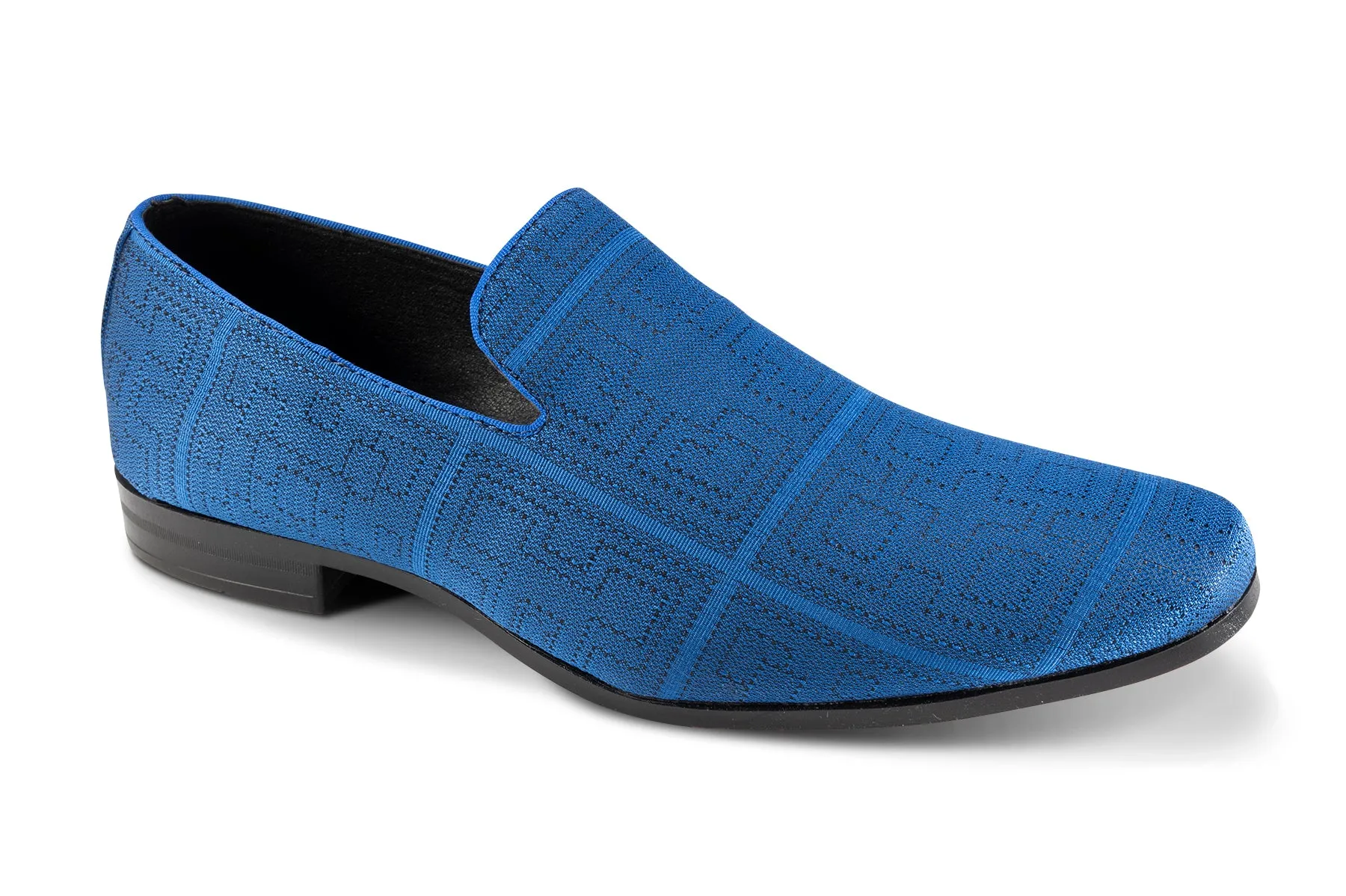 True Grip City Hold Geometrical Collection: Montique Cobalt  Slip-On Shoes in Geometric Pattern S-2416