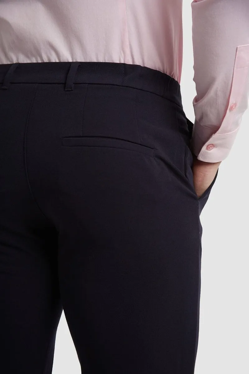 Athletic Fit Essential Pants 2.0 In Navy Ventilated Mesh Lining Classic Fit