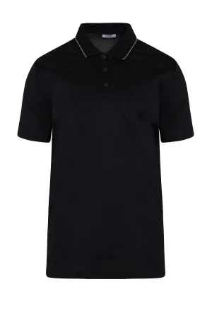 YarnDyed Construction Gym To Office Regular Fit Solid Black Basic Cotton Polo T-Shirt