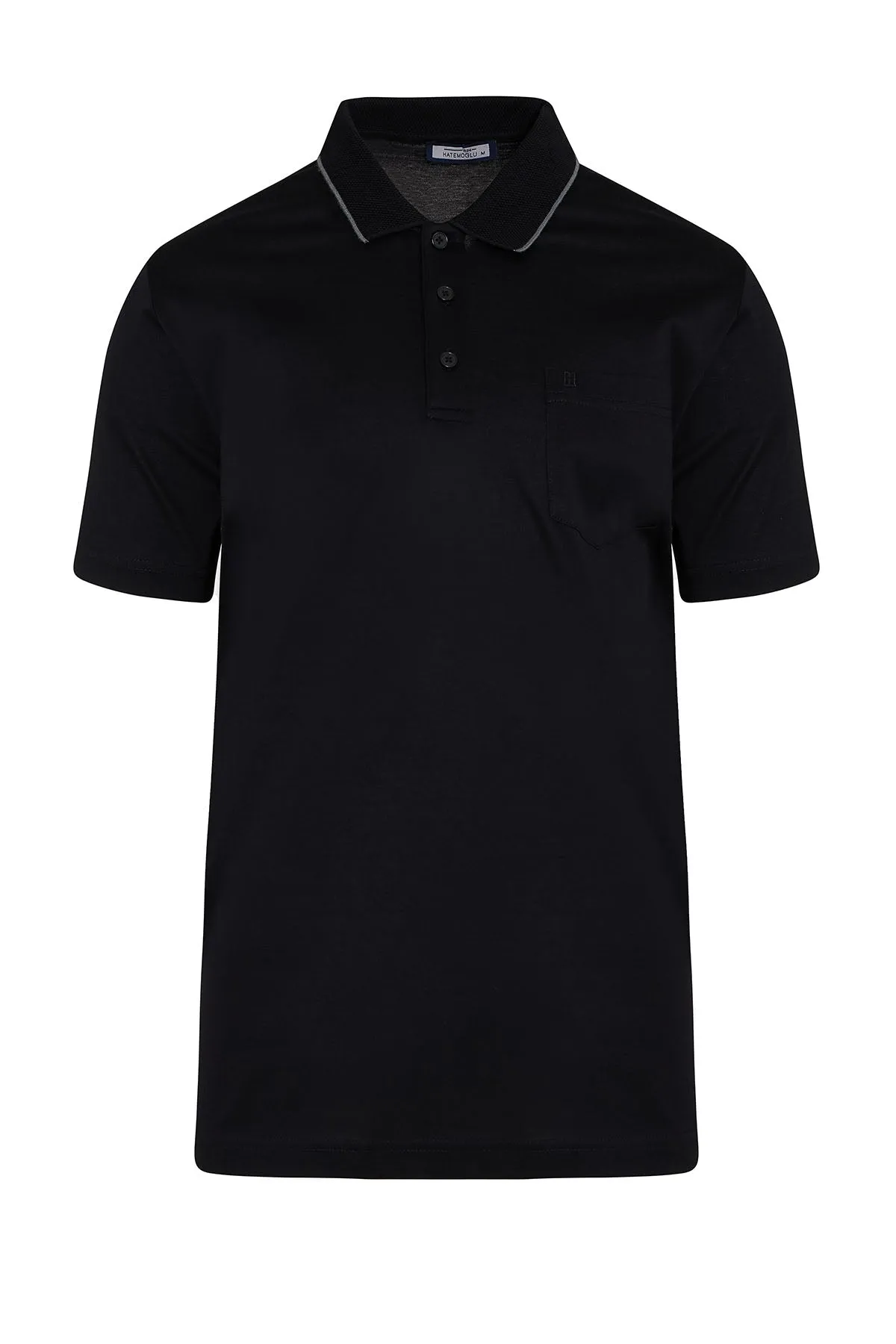 Layered Comfort warm weather Regular Fit Solid Black Basic Cotton Polo T-Shirt