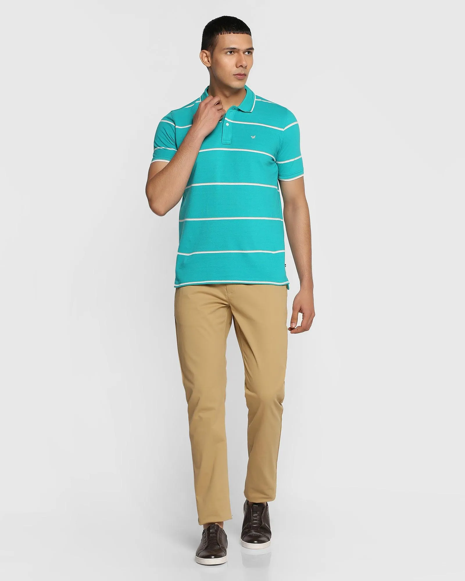 FlexibleStretchWeave Stretch Movement Slim Comfort B-95 Casual Khaki Solid Khakis - Lab