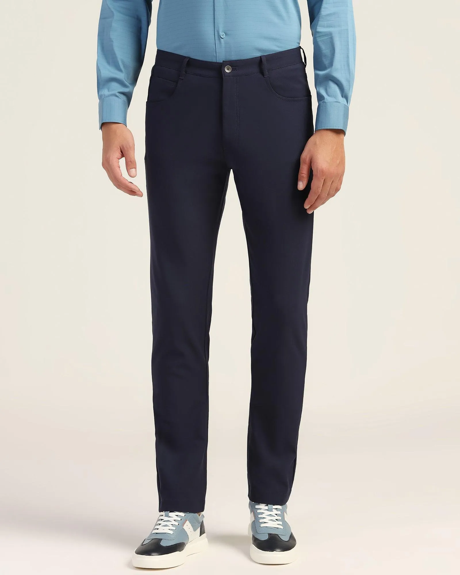 TechPro Slim Comfort Casual Navy Solid Khakis - Gogg ThermalRegulatingLining Full Flex