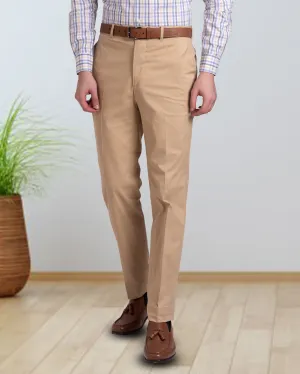 Genoa Beige Dress Pant Classic Cut Relaxed Comfort Look