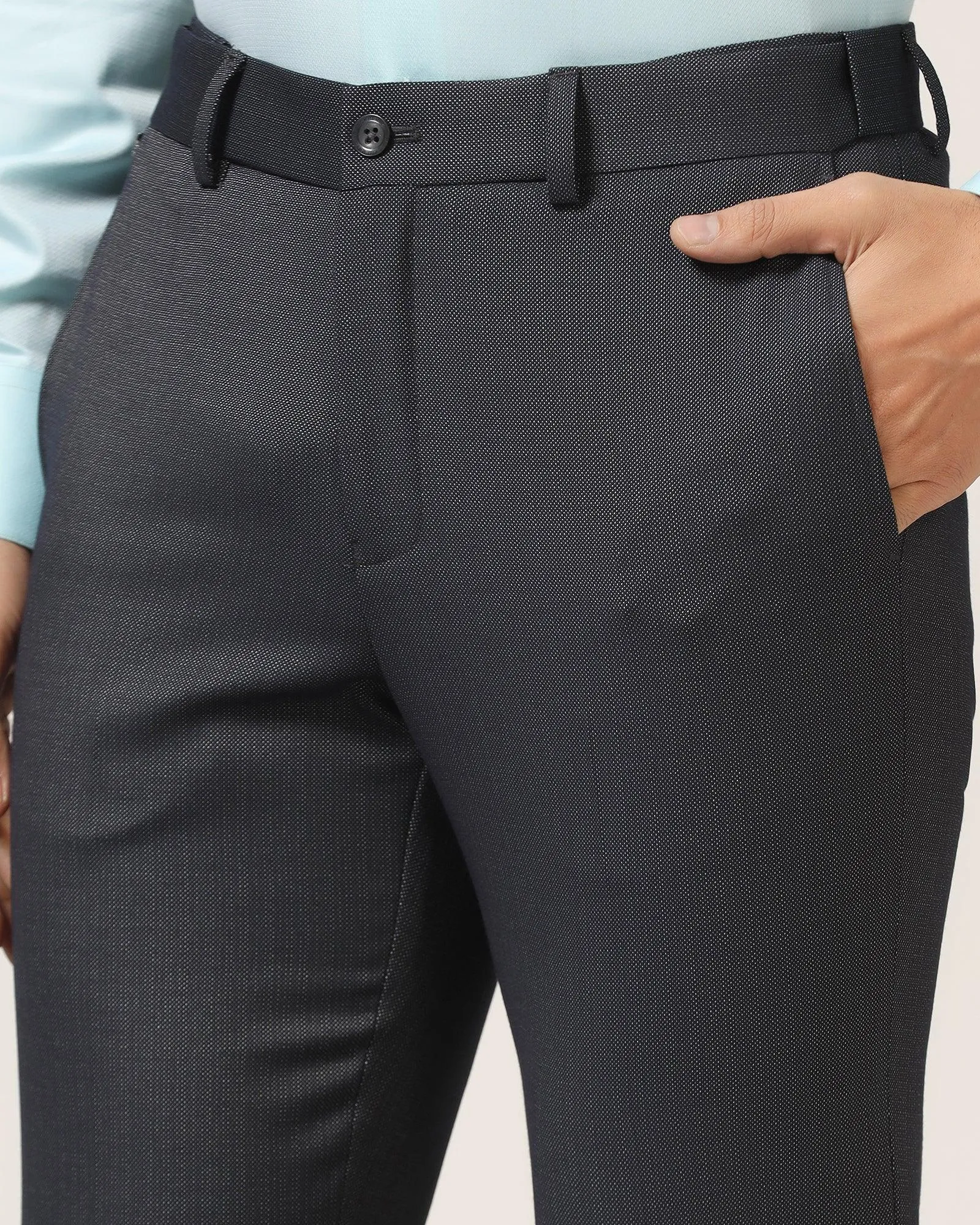 Slim Fit B-91 Formal Black Textured Trouser - Bandit On The Go Outdoor Flex