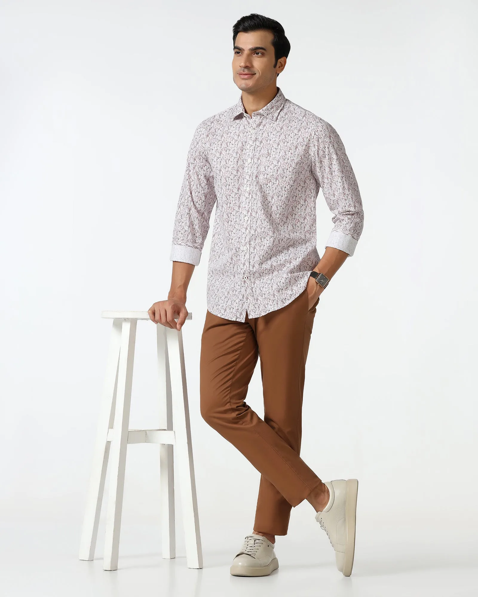 Rust Solid Khakis - Mario Stretch Panel