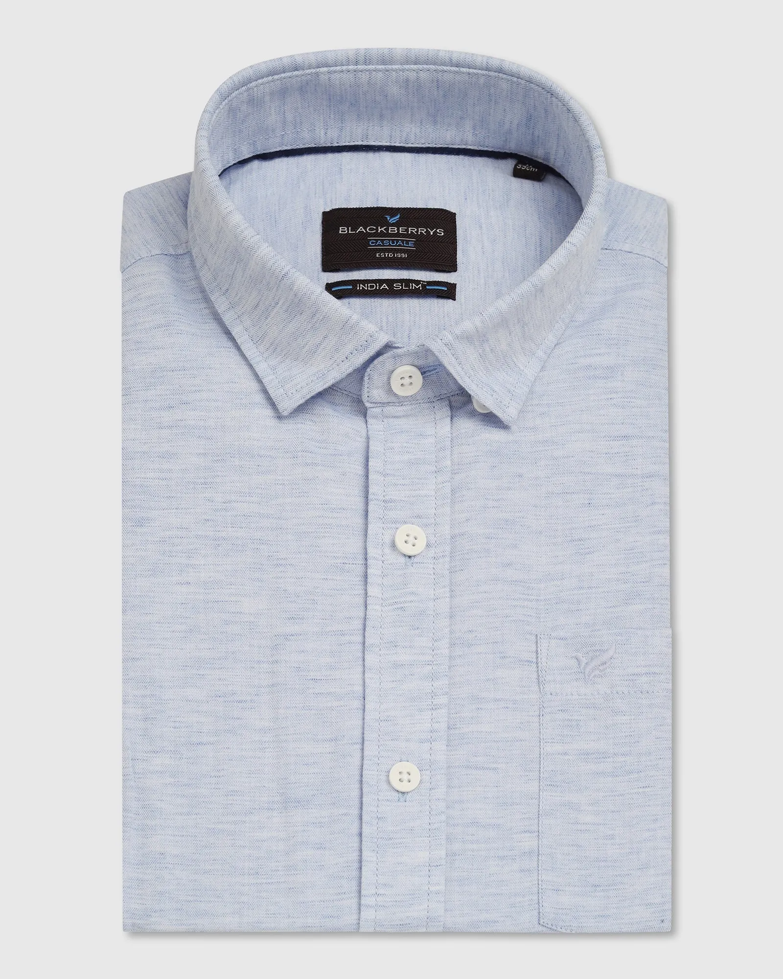 Trendy designs Casual Blue Solid Shirt - Josko