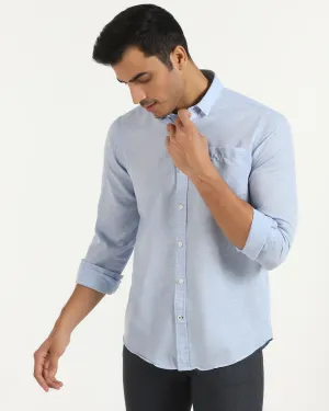 Summer Camp Classic Style Casual Blue Solid Shirt - Josko