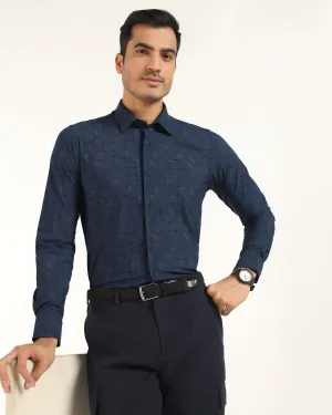 TechPro Formal Navy Printed Shirt - Kyler Eco Friendly Dye