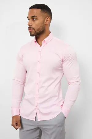 Athletic Fit Signature Shirt 2.0 in Pink High-End Fabric Loose Fit