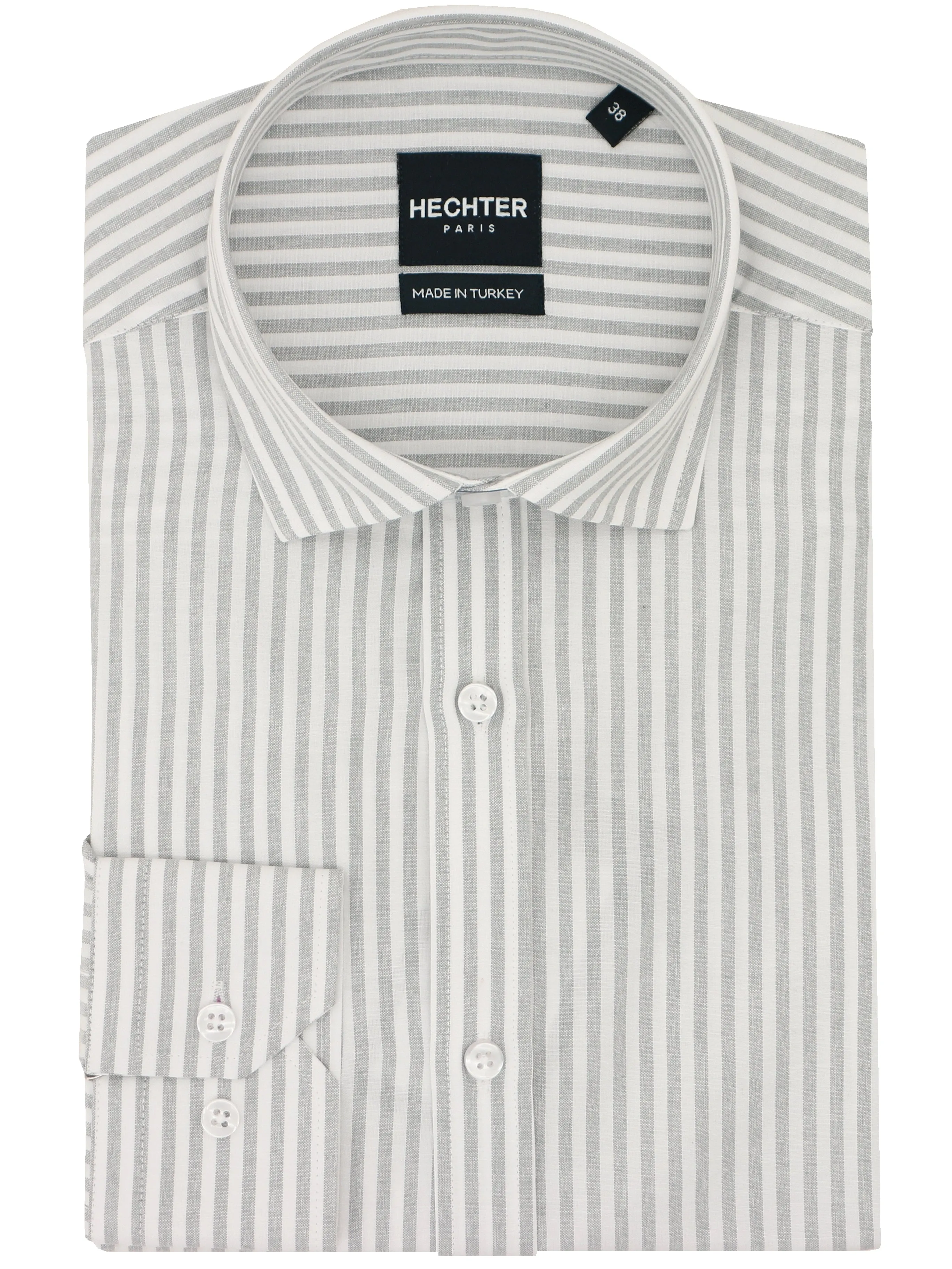 natural fiber Jacque Business Grey Striped Shirt