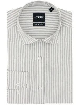 Sleeveless Cut Jacque Business Grey Striped Shirt