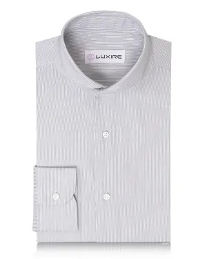 White With Navy Shadow Stripes by Monti Shirt Autumn Look