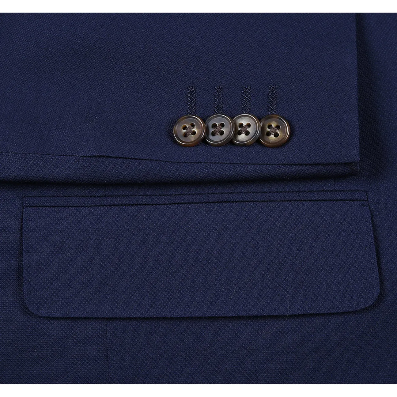 Seasonal Trend SnapFastenings Alessandro Vitello by Renoir Dark Navy Classic Fit Notch Lapels Solid Blazer 561-6