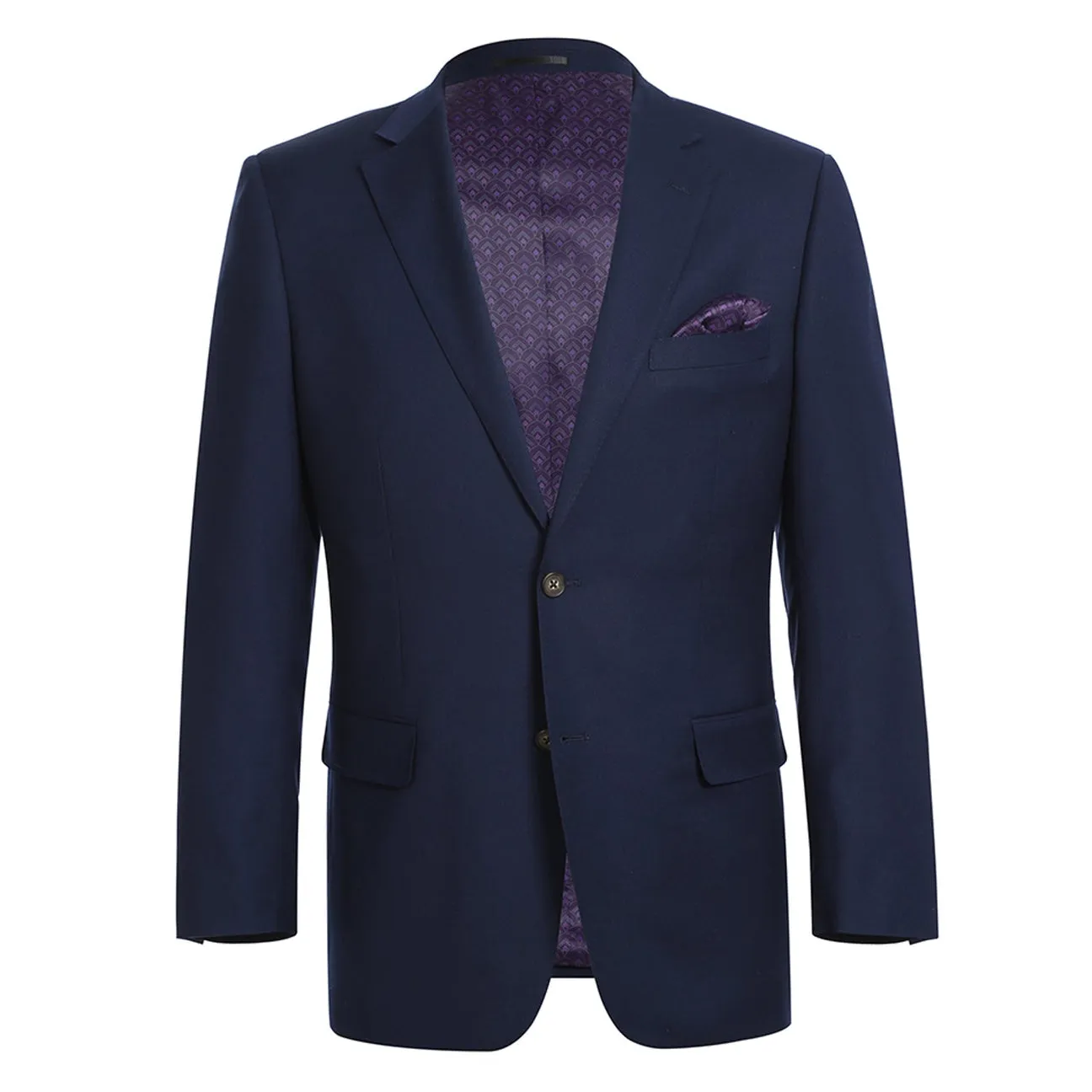 Weekend Style Alessandro Vitello by Renoir Dark Navy Classic Fit Notch Lapels Solid Blazer 561-6