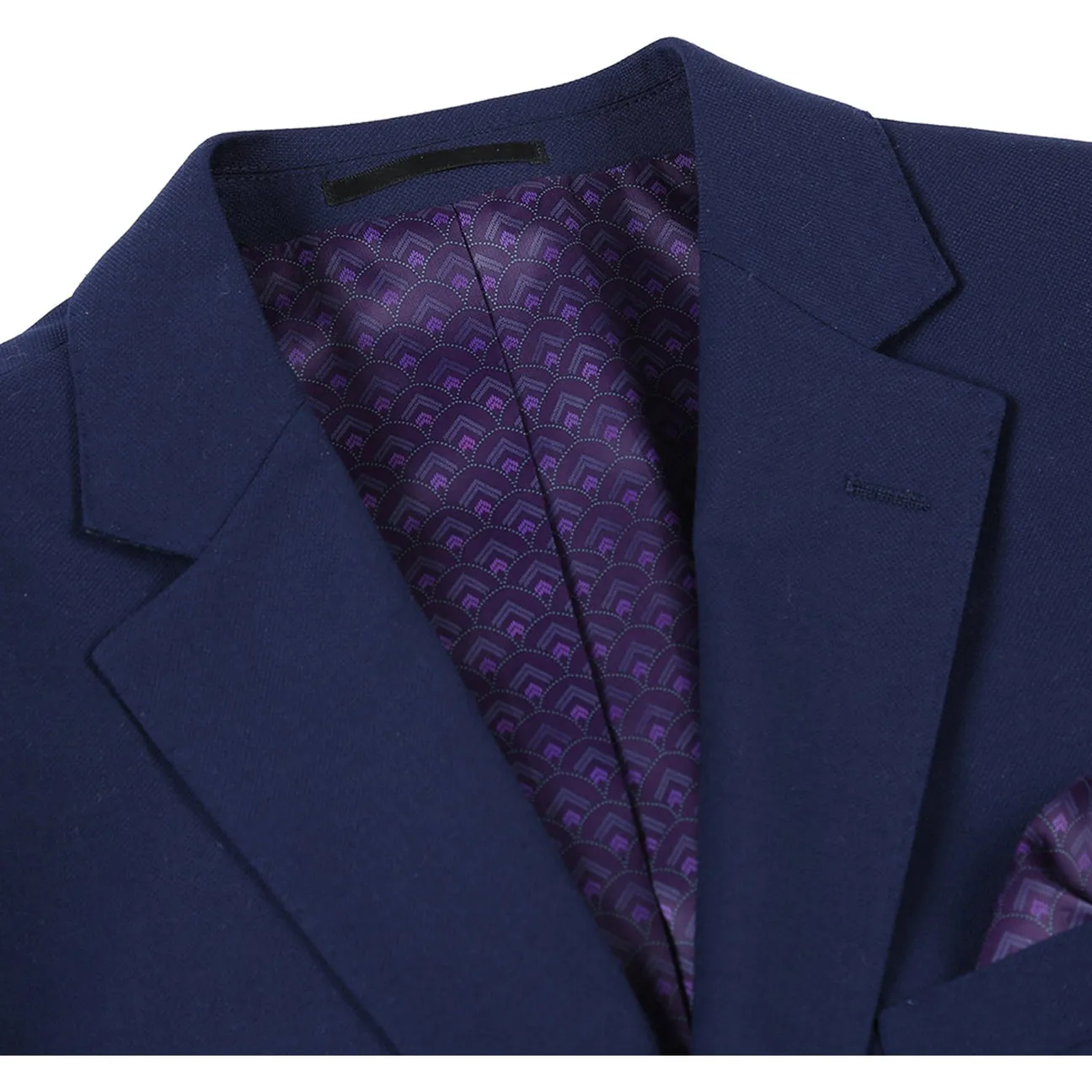 City Ready Alessandro Vitello by Renoir Dark Navy Classic Fit Notch Lapels Solid Blazer 561-6