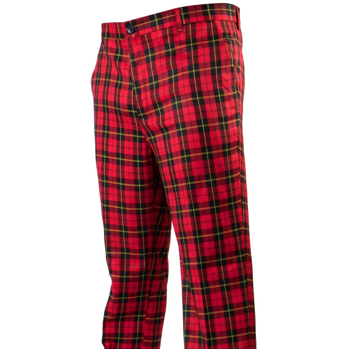 Plaid Red Black Yellow Pants Layer Ready Breathable Performance Wear