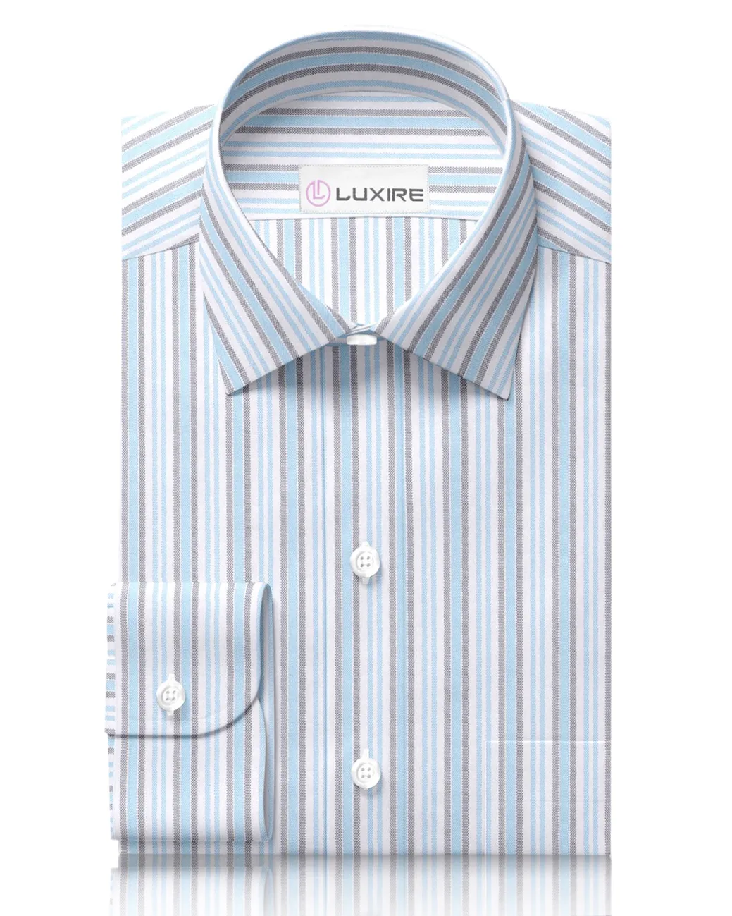 Flexible Mobility Subtle patterns Oxford: Shades of Blue Stripes Shirt