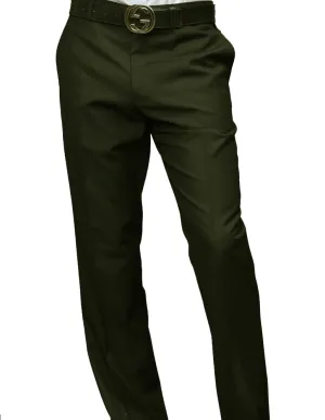 OLIVE MODERN FIT FLAT FRONT DRESS PANTS Reinforced Stress Points Full Comfort