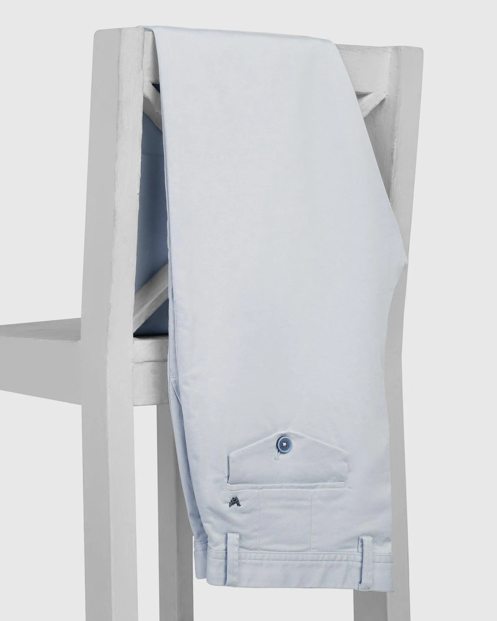 Chilly Day Layers Slim Comfort B-95 Casual Sky Blue Solid Khakis - Sark