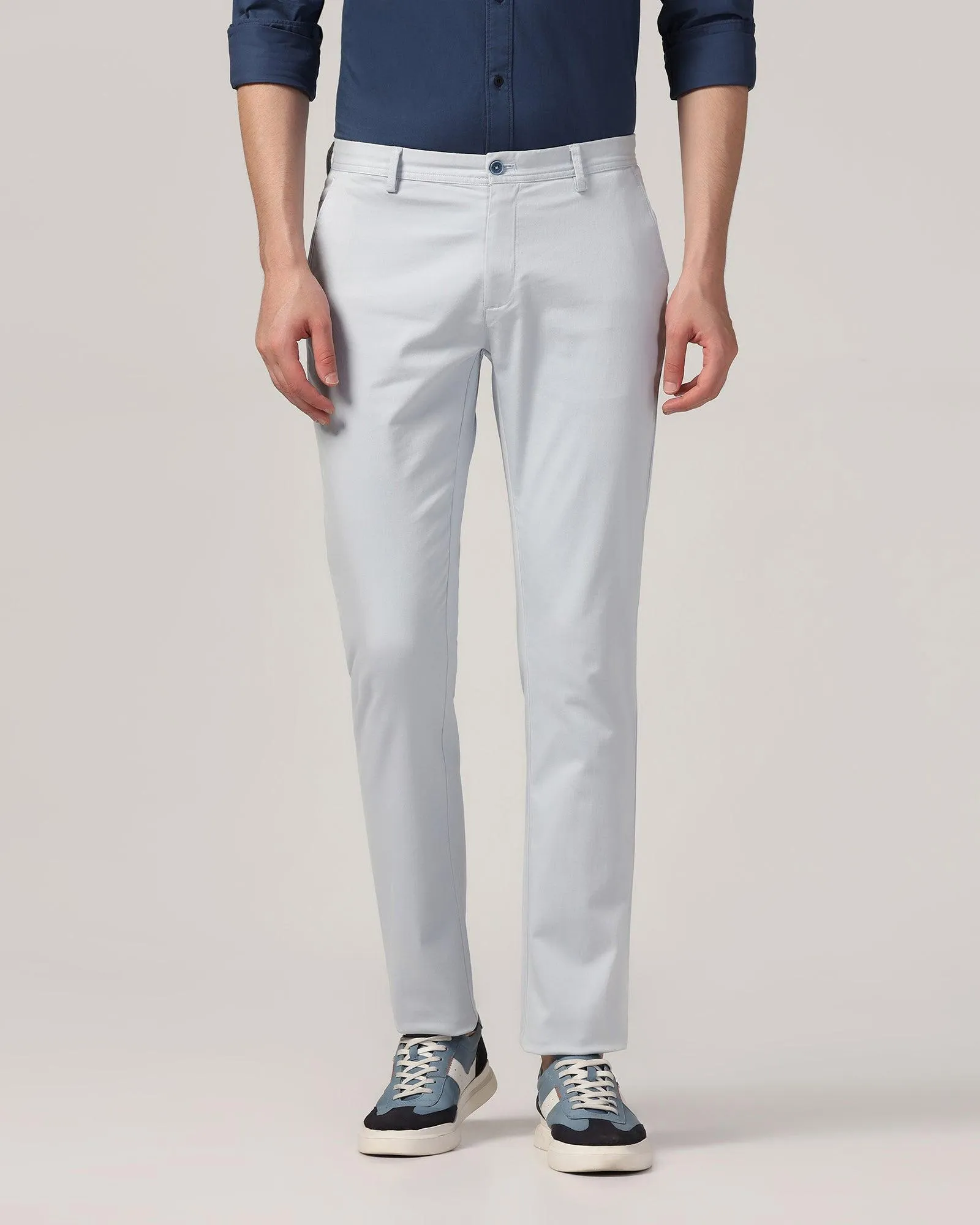 Slim Comfort B-95 Casual Sky Blue Solid Khakis - Sark Timeless Utility