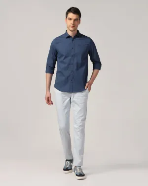 Practical Look Slim Comfort B-95 Casual Sky Blue Solid Khakis - Sark