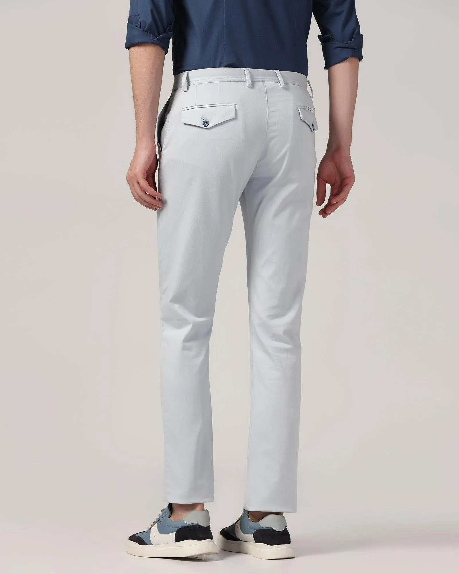 Slim Comfort B-95 Casual Sky Blue Solid Khakis - Sark Zip-off legs