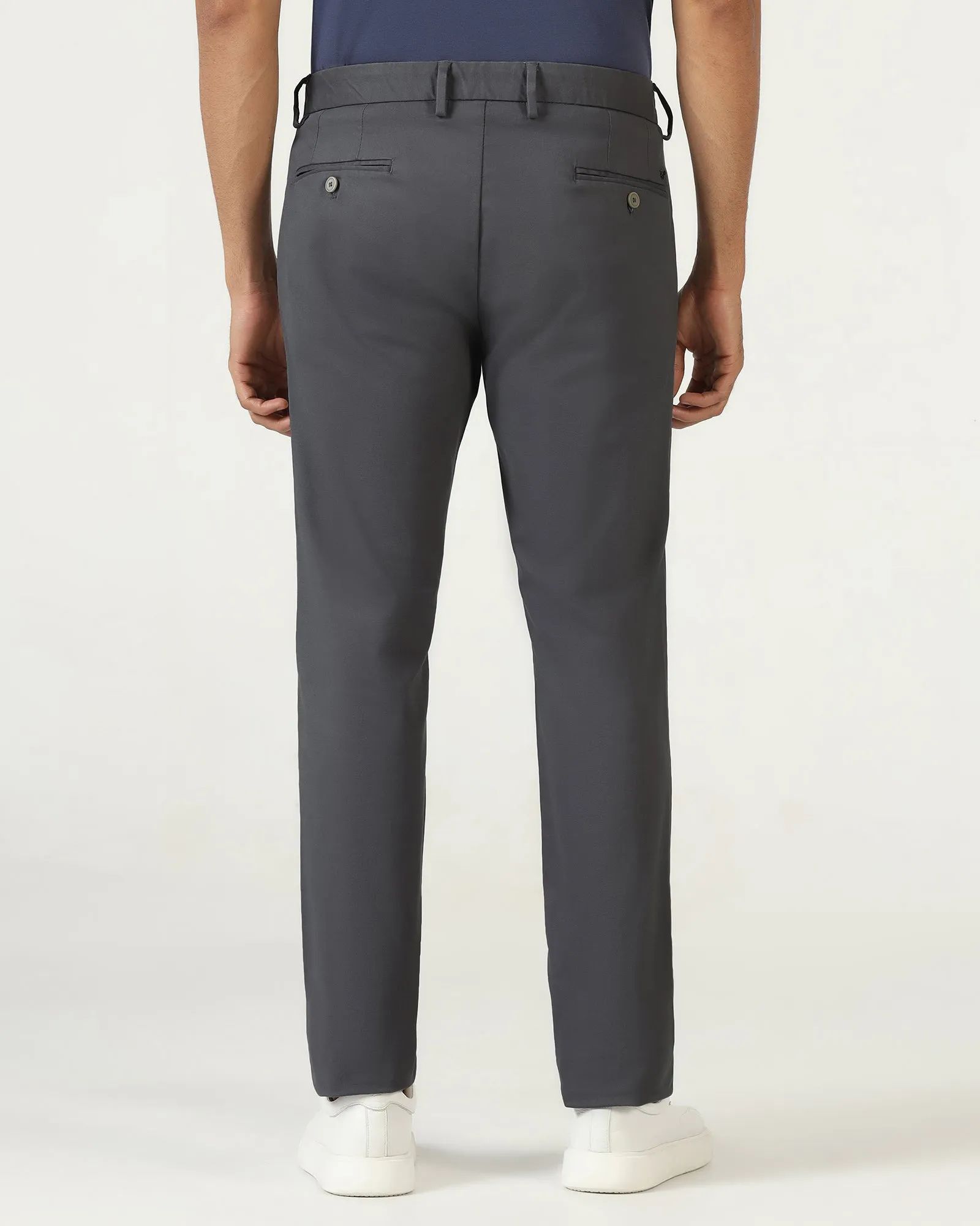 Grey Textured Khakis - Murray Contrast Trim Durable Comfort