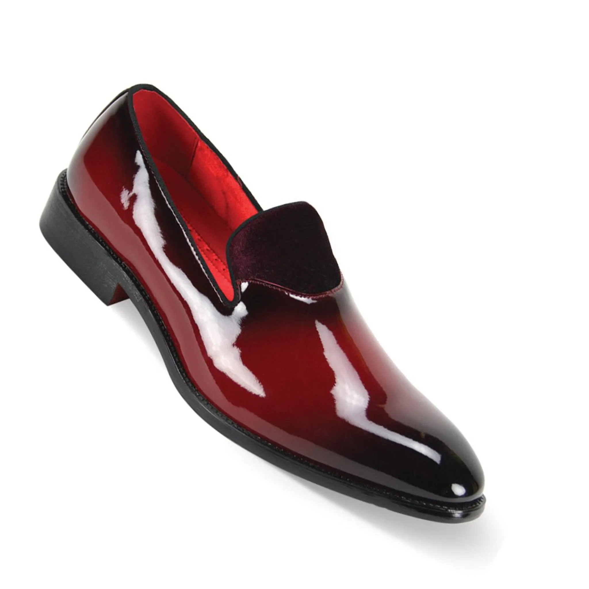 Burgundy Patent Fashion Loafer Star Edge