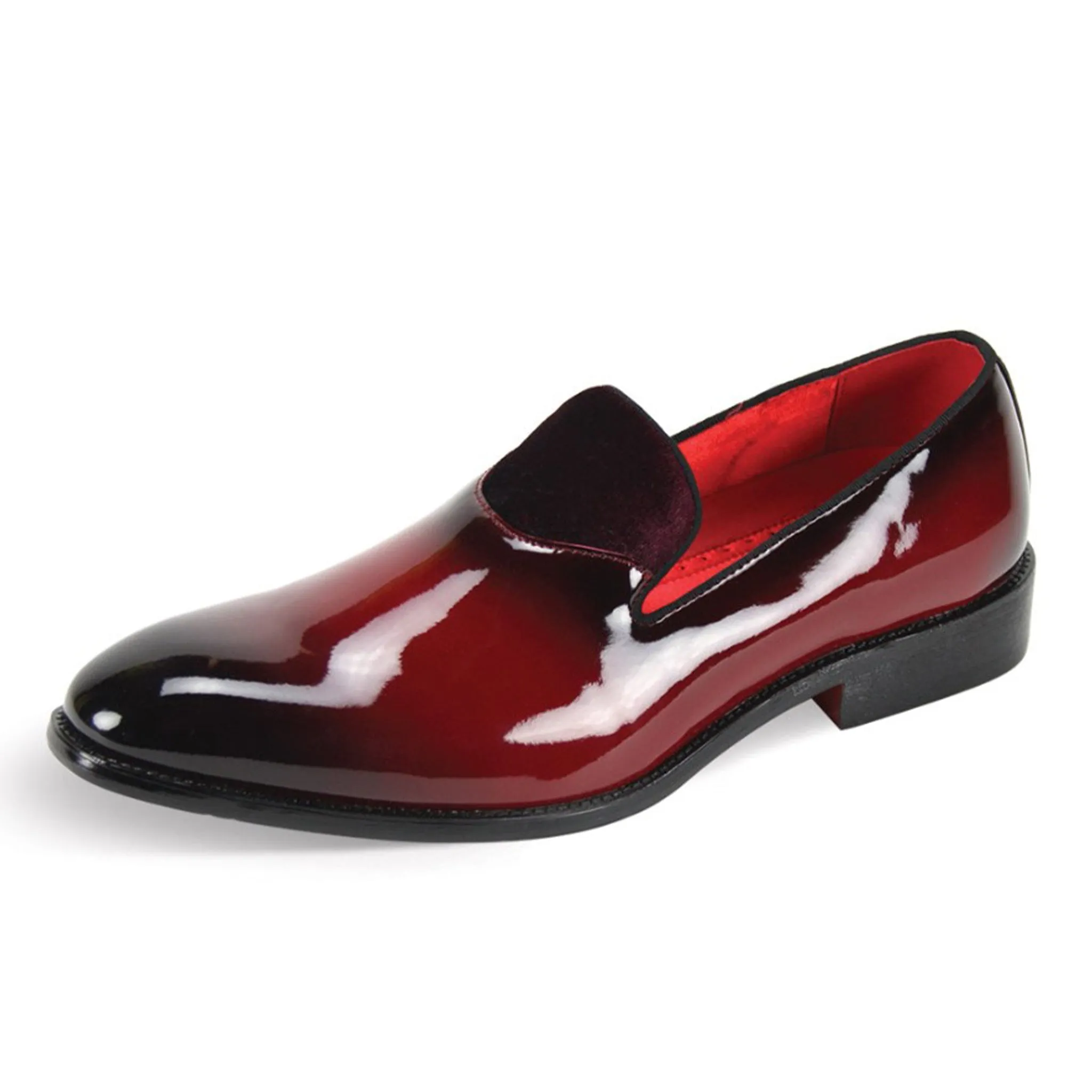 Burgundy Patent Fashion Loafer Durable Build Weekend Errands Winter Warm
