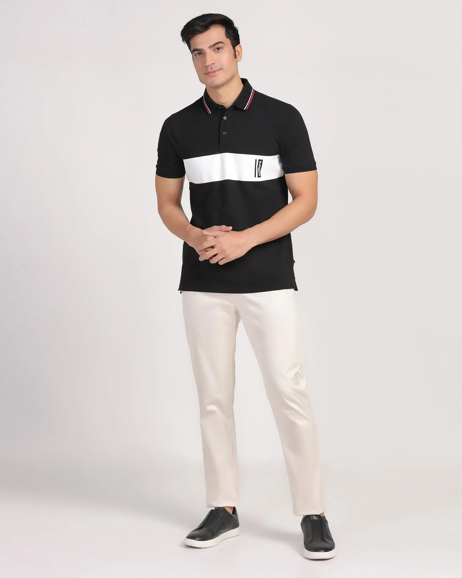 Slim Stretch City Ready Temp Tech Slim Fit B-91 Casual Beige Solid Khakis - Henry