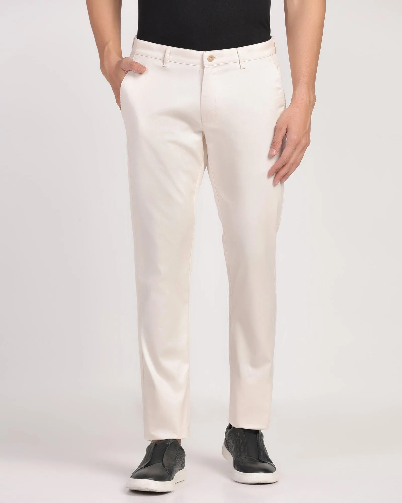 Temp Tech Slim Fit B-91 Casual Beige Solid Khakis - Henry NonRestrictiveCut