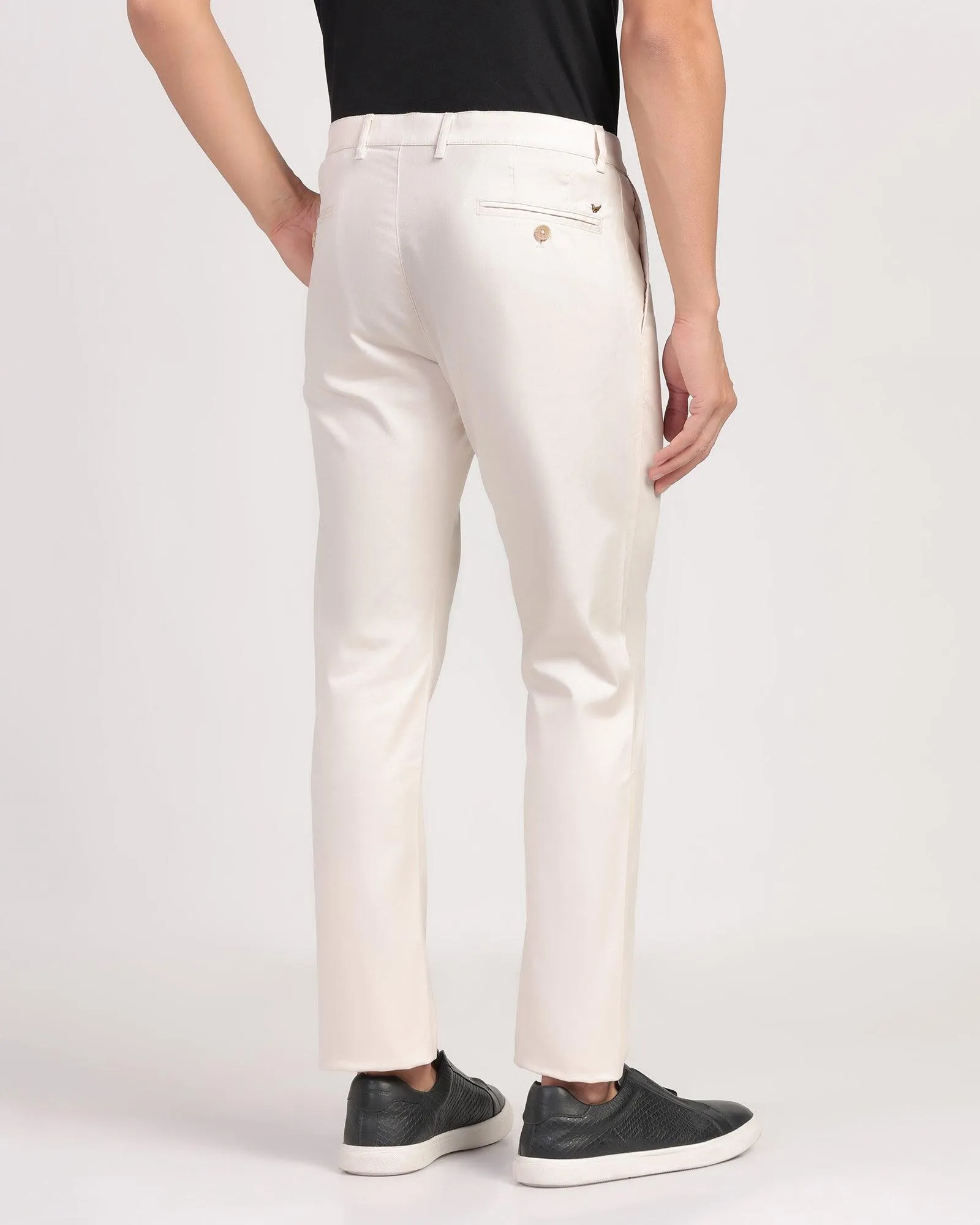 Temp Tech Slim Fit B-91 Casual Beige Solid Khakis - Henry Snag Free Fabric Slim Silhouette