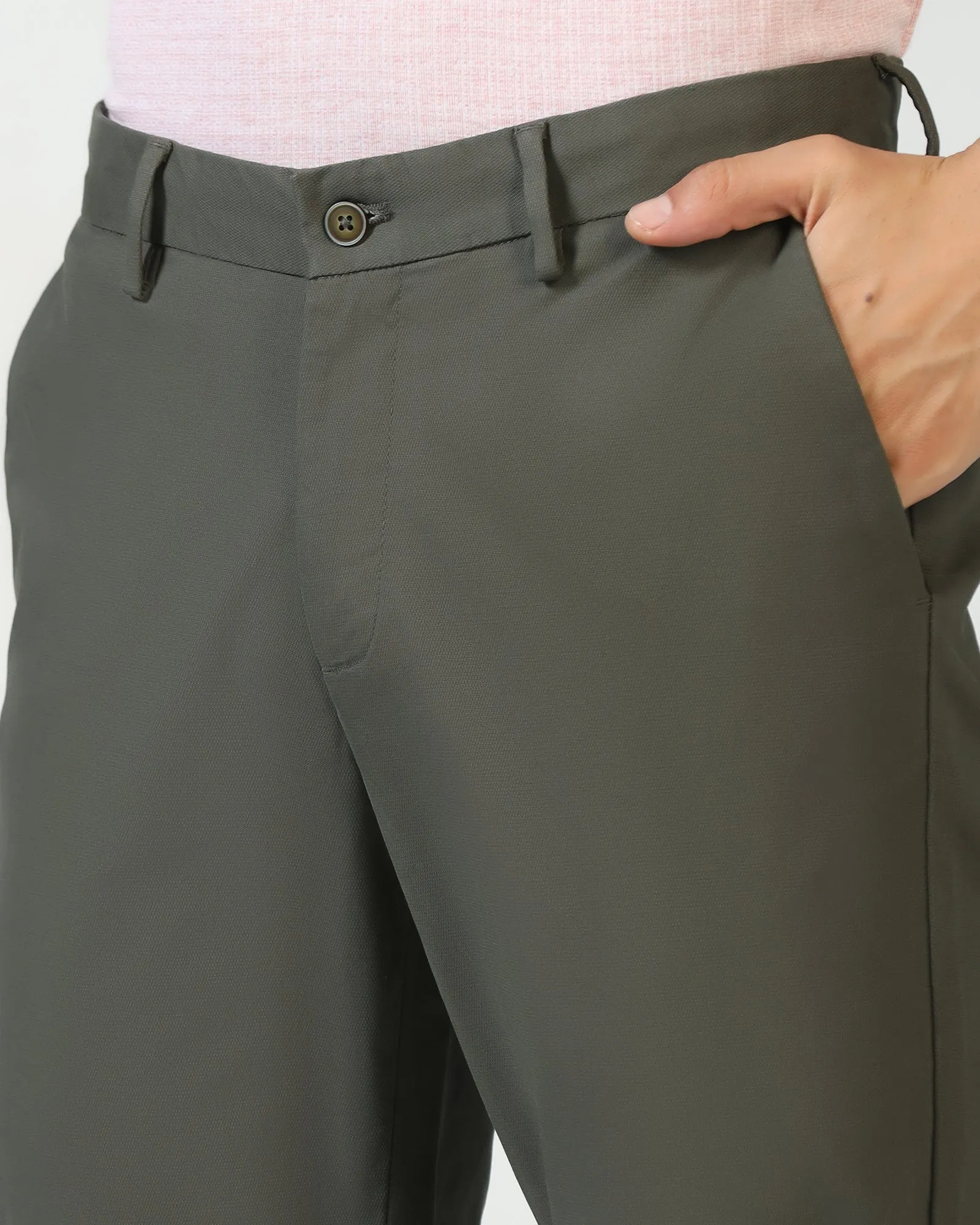 Move Friendly Olive Textured Khakis - Murray