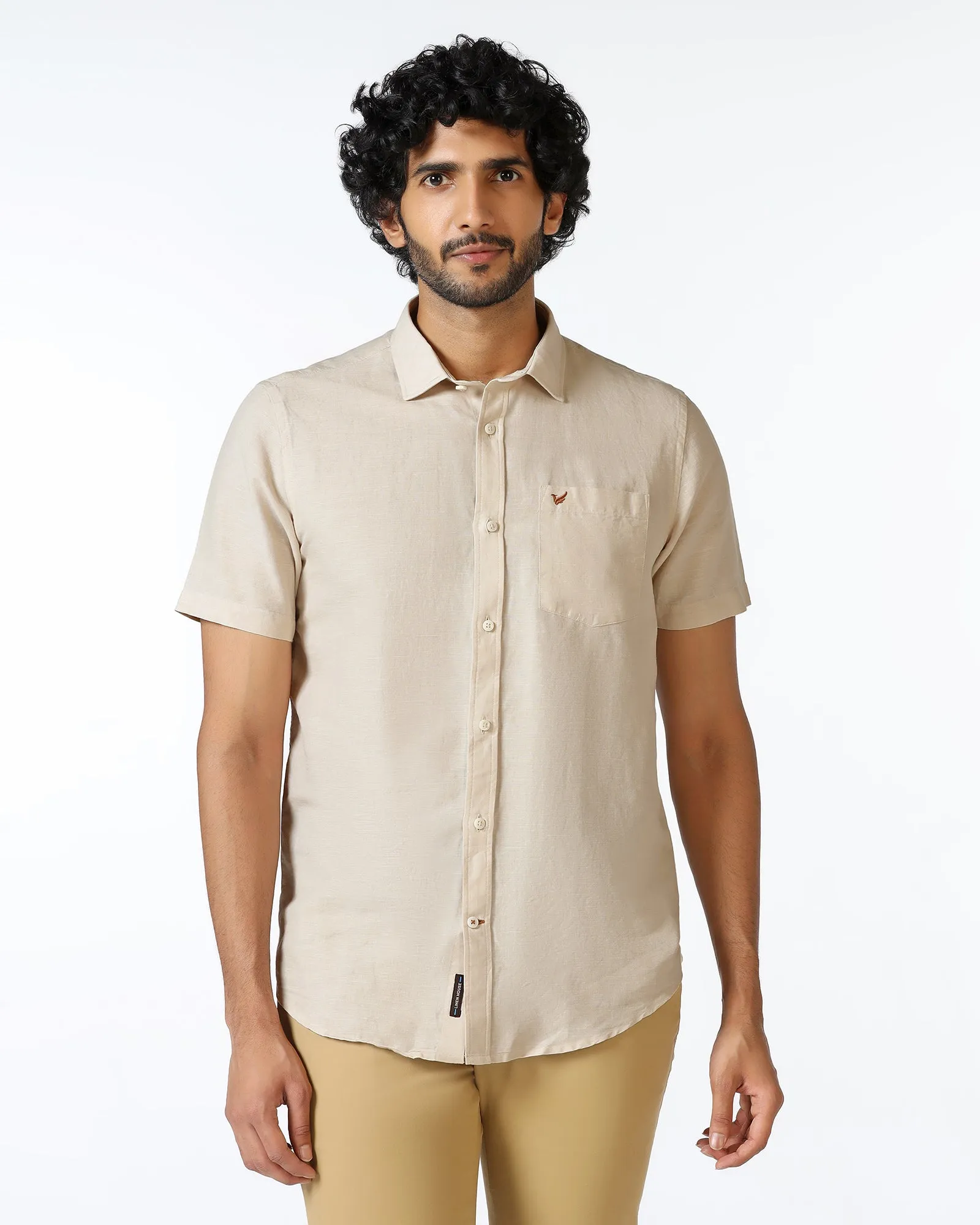 Natural Linen Solid Shirt - Salmon Mountain Retreat
