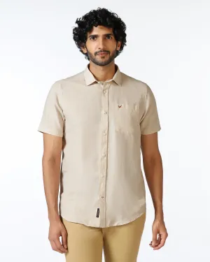 Natural Linen Solid Shirt - Salmon Mountain Retreat
