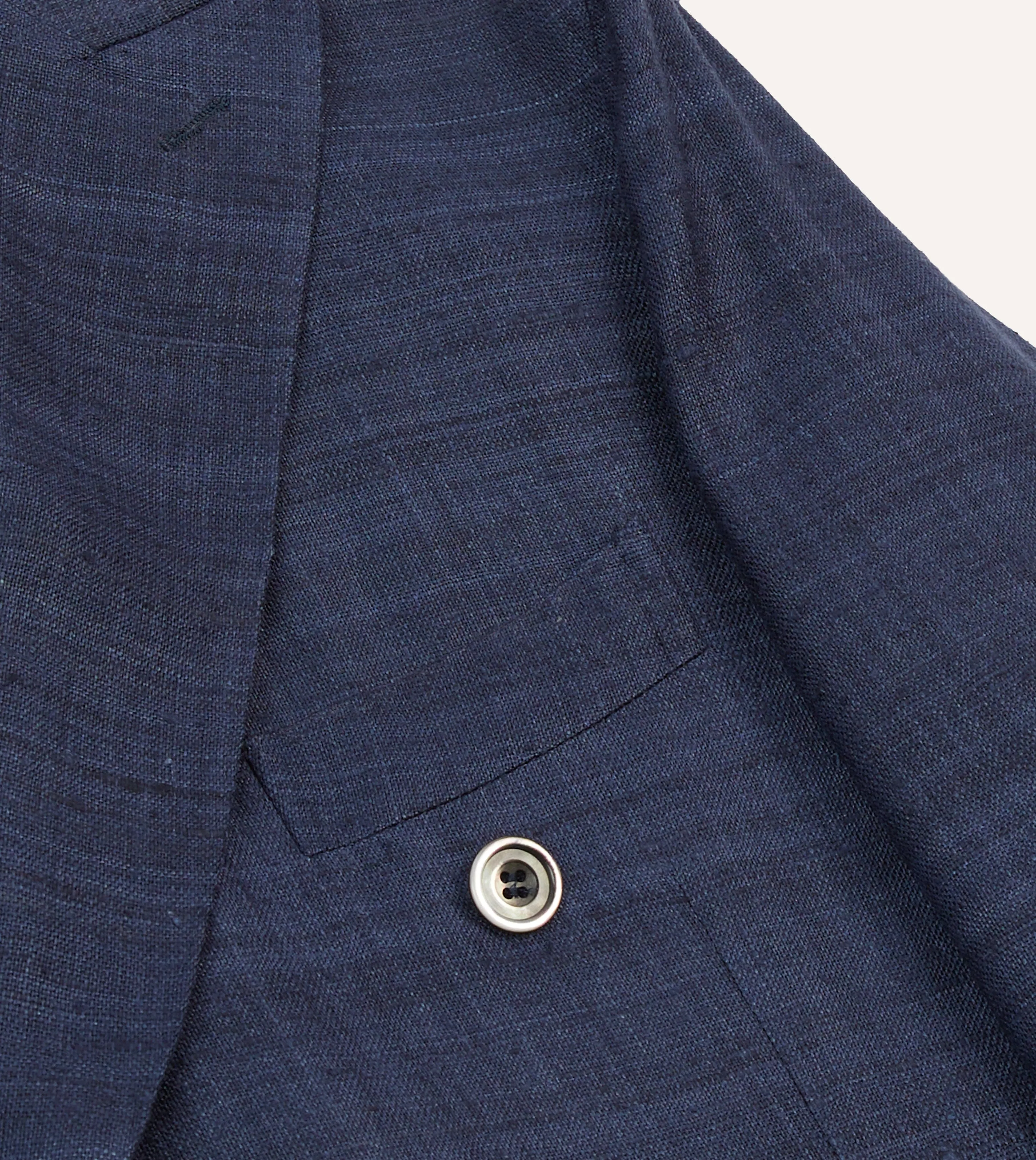 Business Attire Navy Tussah Silk Double-Breasted Tailored Jacket