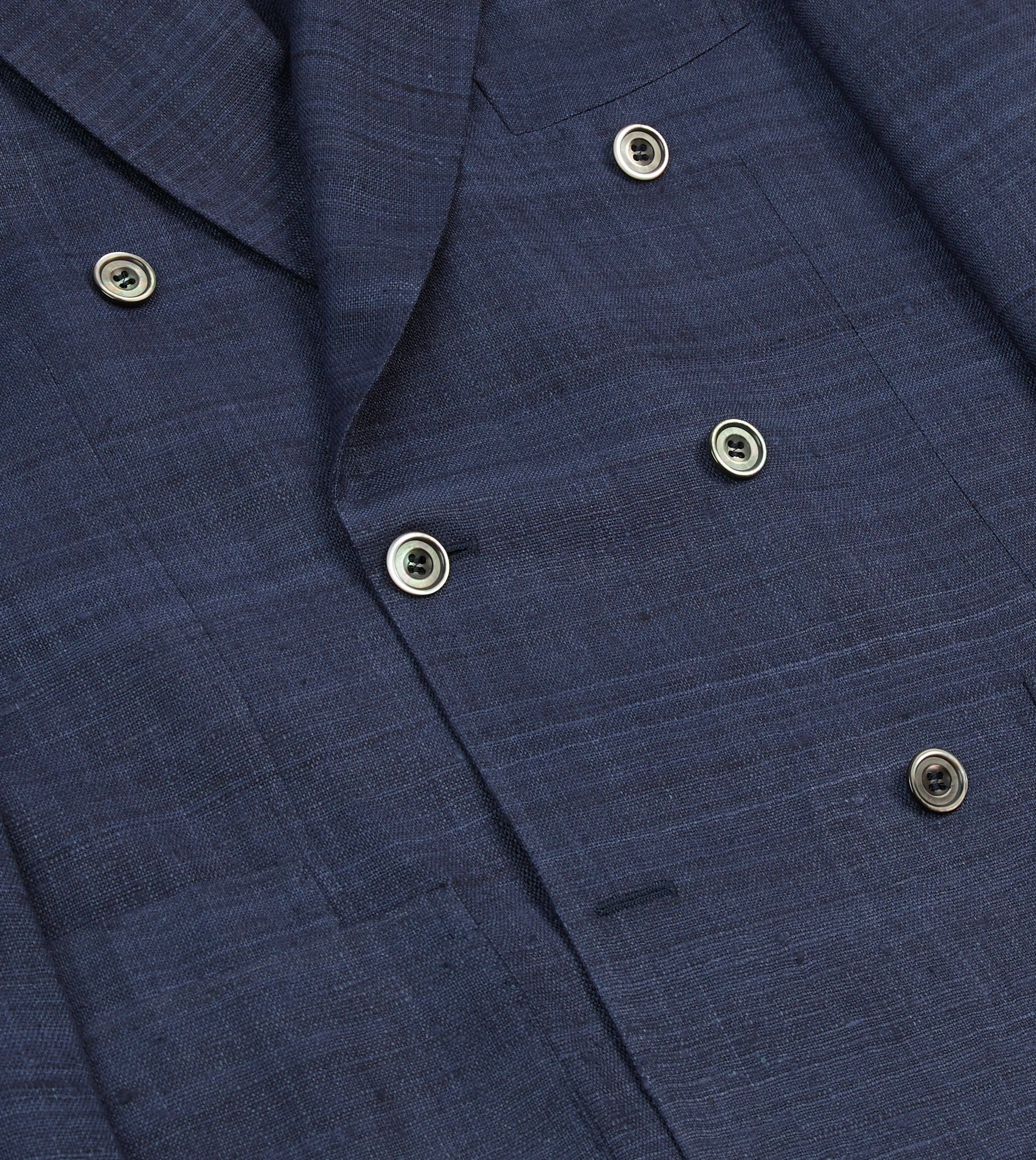 Sport Fit Transitional City Fit Navy Tussah Silk Double-Breasted Tailored Jacket