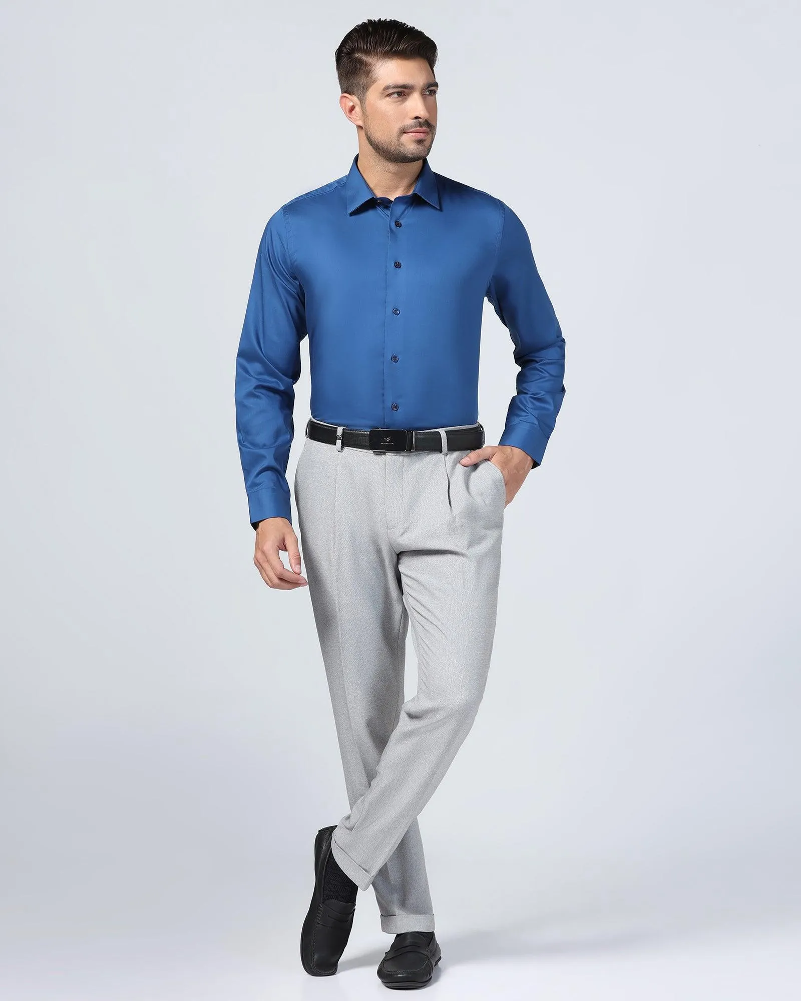 Mix-And-Match Formal Cobalt Solid Shirt - Alice