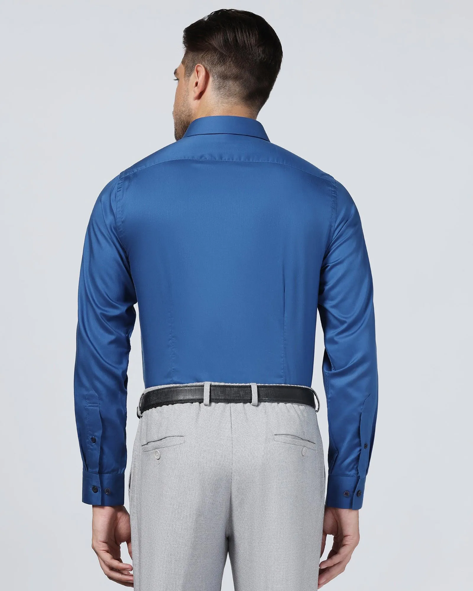 Formal Cobalt Solid Shirt - Alice Chic Ensemble