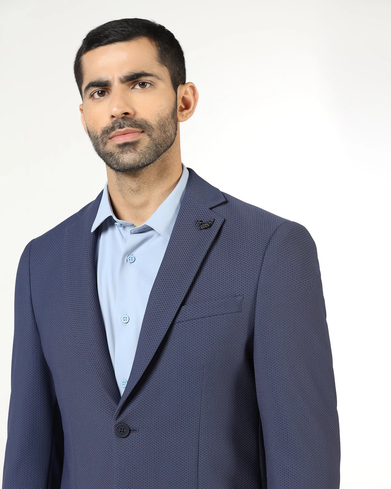 elastic waistband Softshell Coating Blue TechPro Textured Blazer - Bowmore