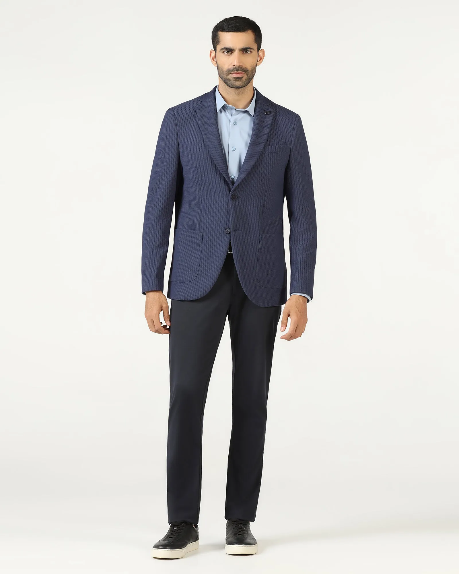 Blue TechPro Textured Blazer - Bowmore Matte Finish