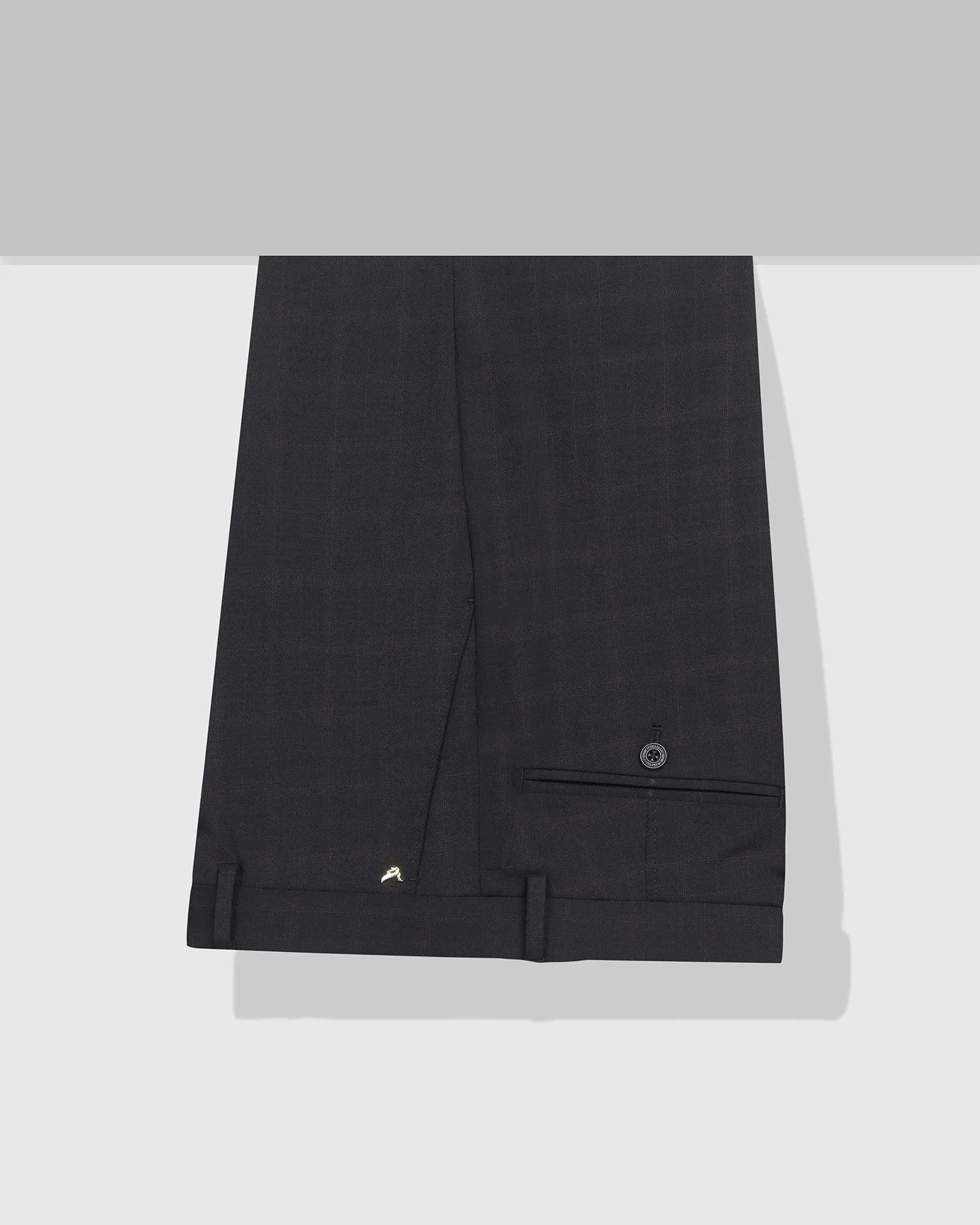 Luxe Slim Comfort B-95 Formal Black Check Trouser - Spectre Reinforced Seams Comfortable Wear