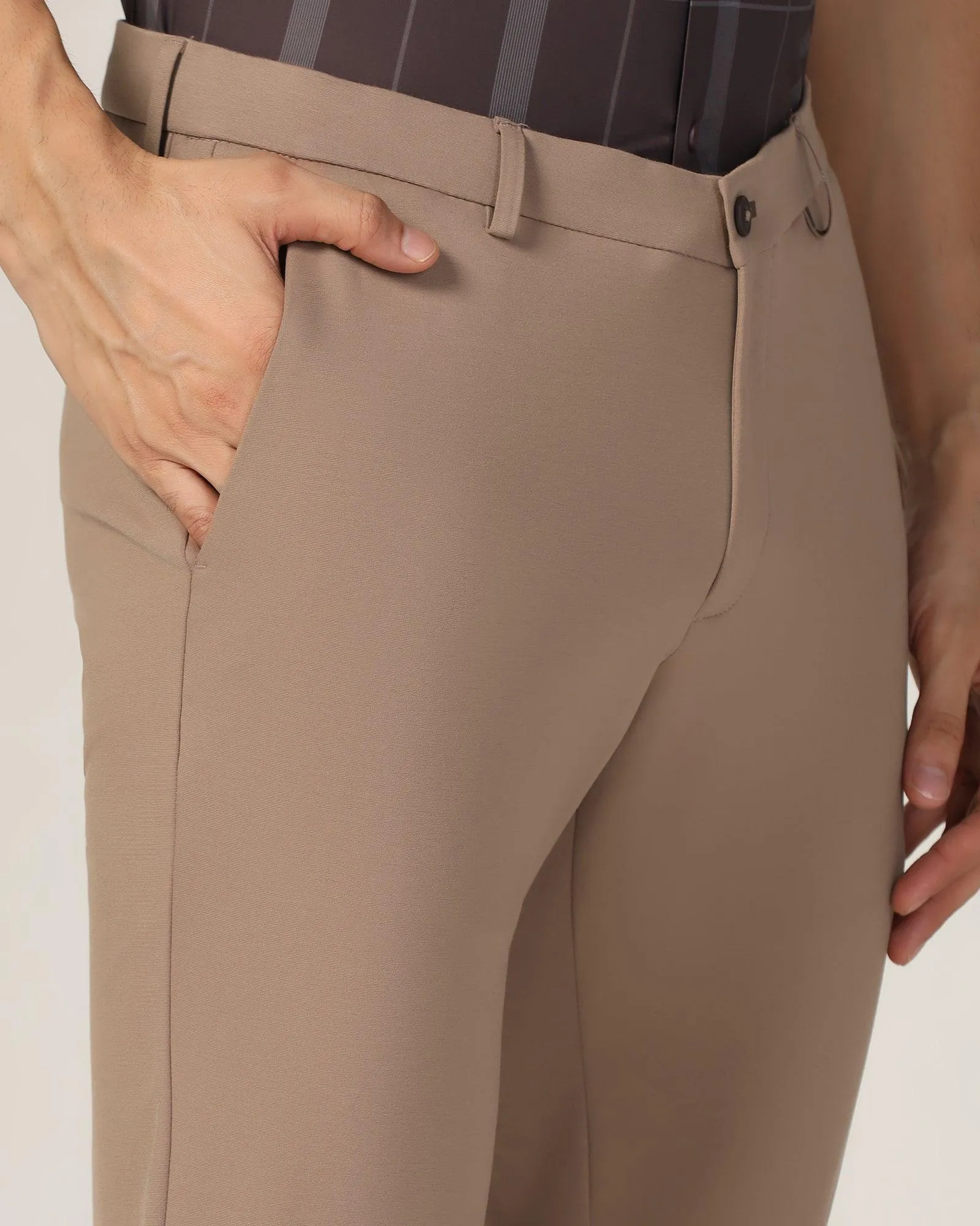 Day To Night TechPro Slim Fit B-91 Casual Mouse Solid Khakis - Ziea