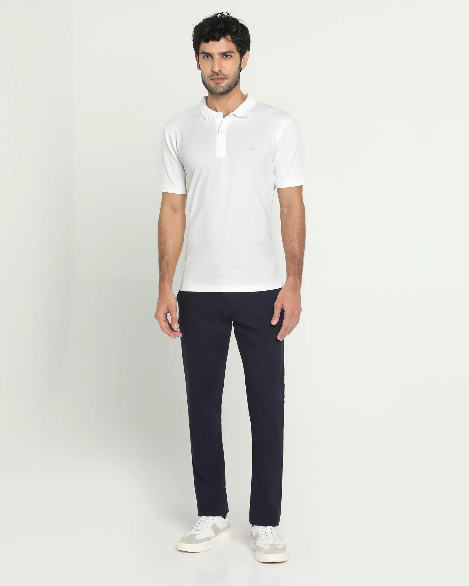 Slim Fit B-91 Casual Navy Solid Khakis - Kiler Tight Fit