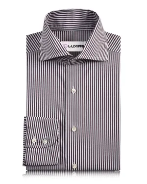 Easy Care: Wine Candy Stripes Short Sleeve High-Quality Fabric