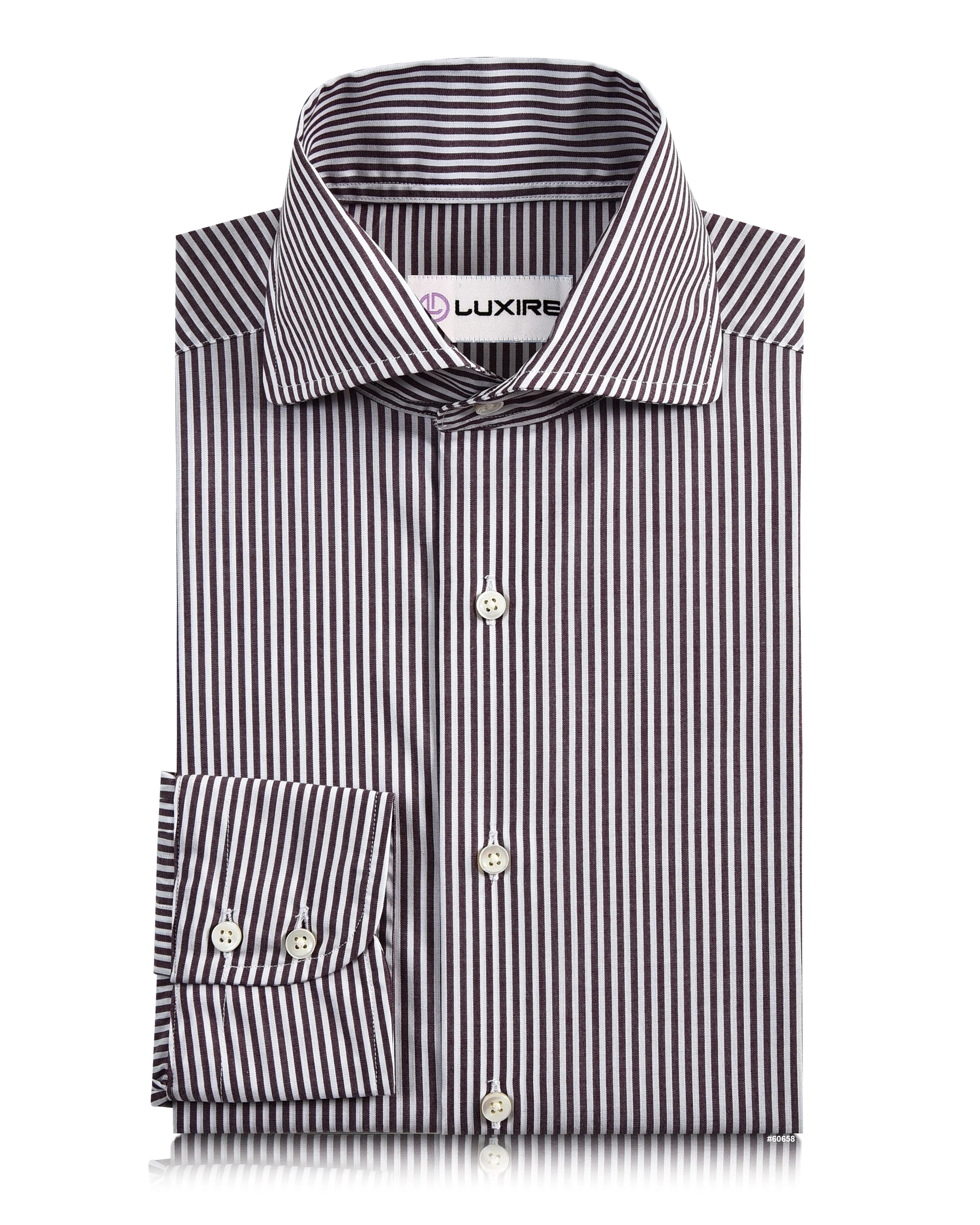 Easy Care: Wine Candy Stripes Short Sleeve High-Quality Fabric