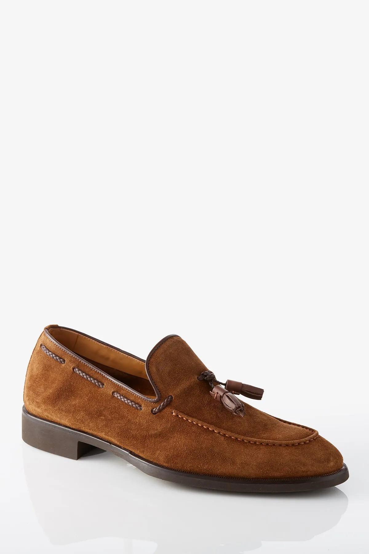 Dream Path David August Suede Tassel Loafer in Cacao