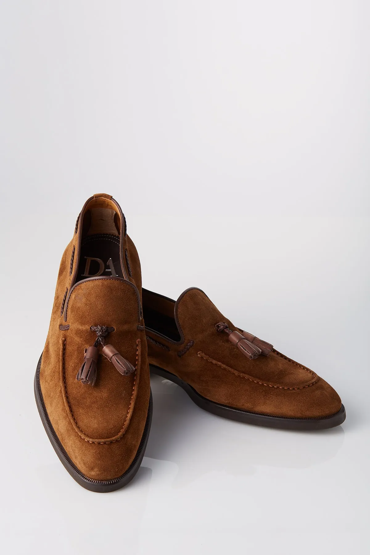 Road Long David August Suede Tassel Loafer in Cacao