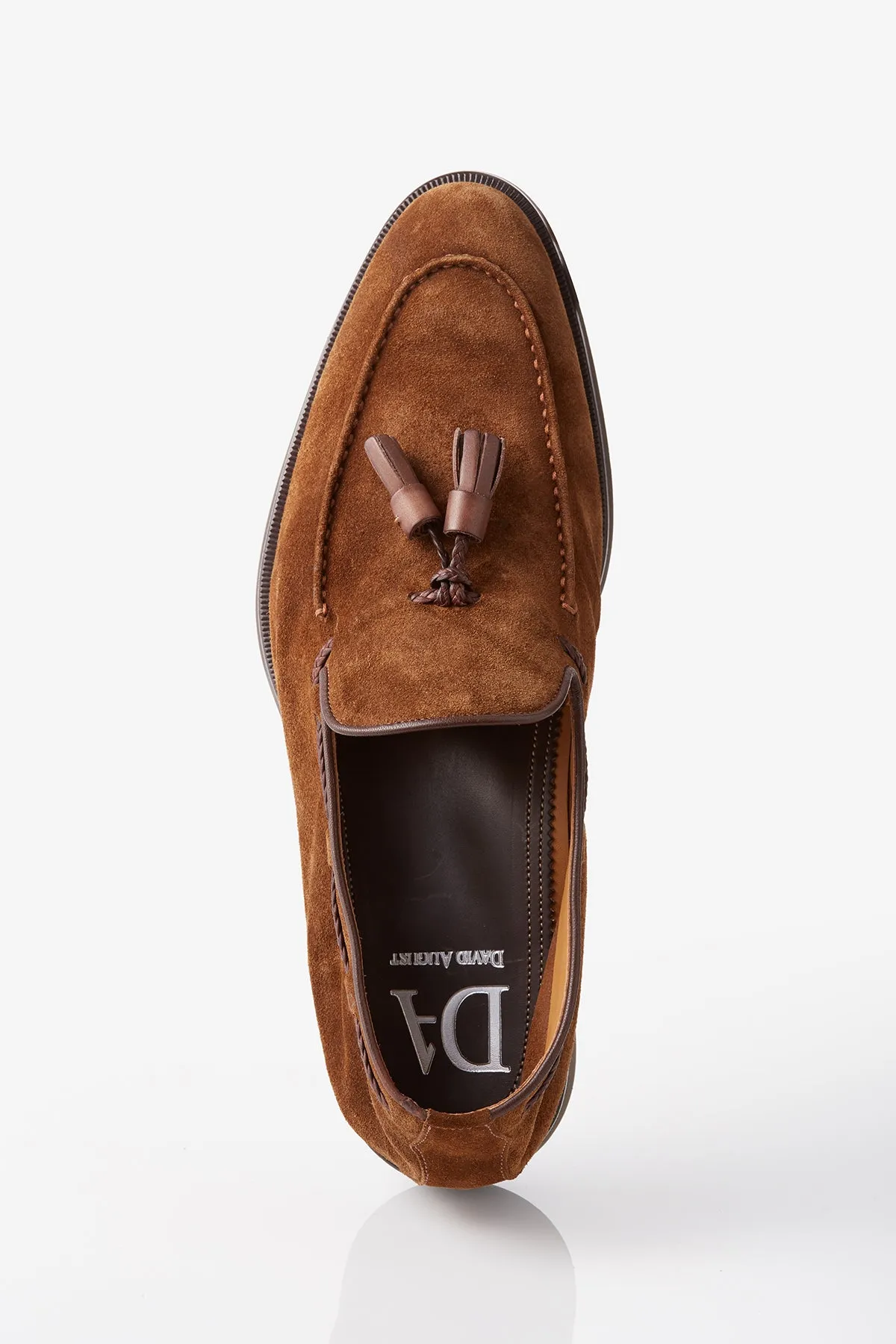 David August Suede Tassel Loafer in Cacao Canvas High Rebound Midsole Foam
